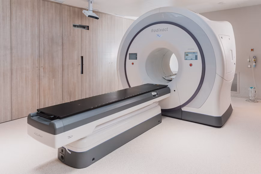 AI-enhanced medical imaging system analyzing scans